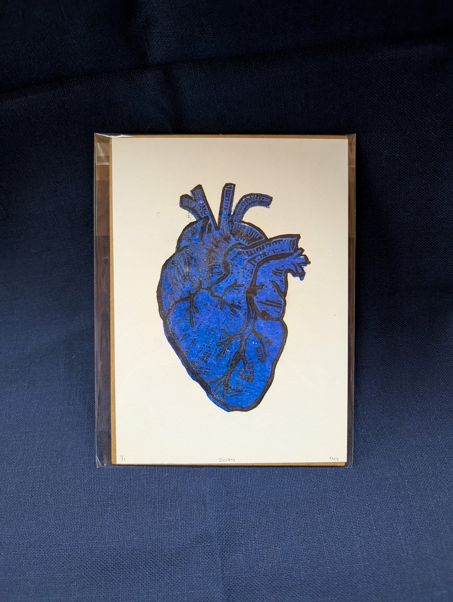 Heart Lino print
