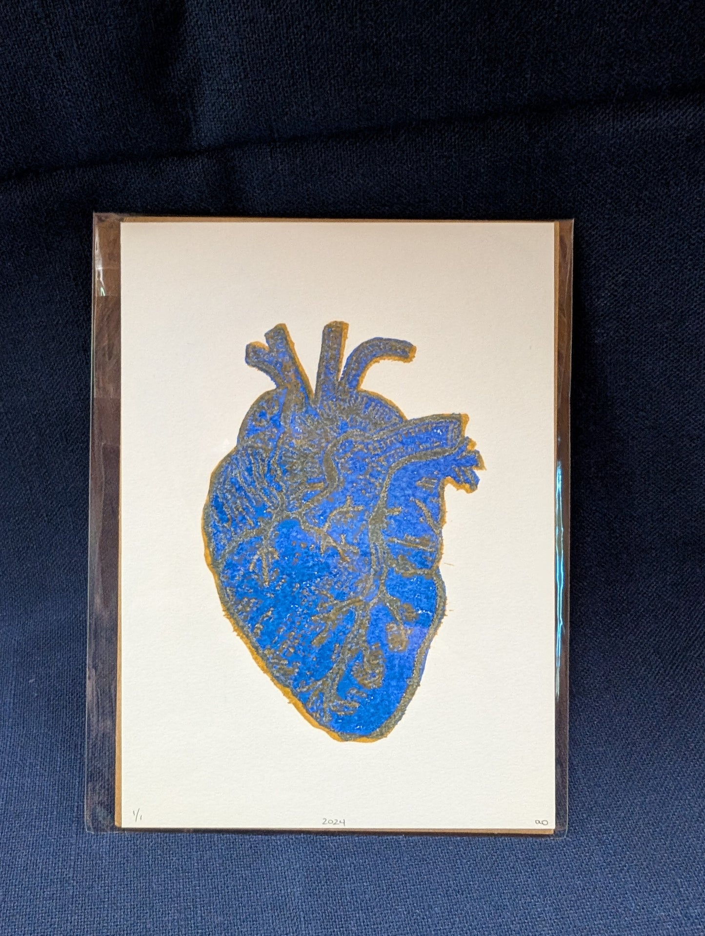 Heart Lino print