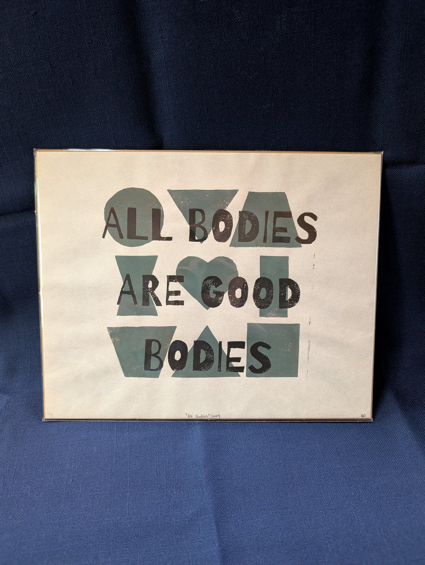 All Bodies 8" x 10" lino print