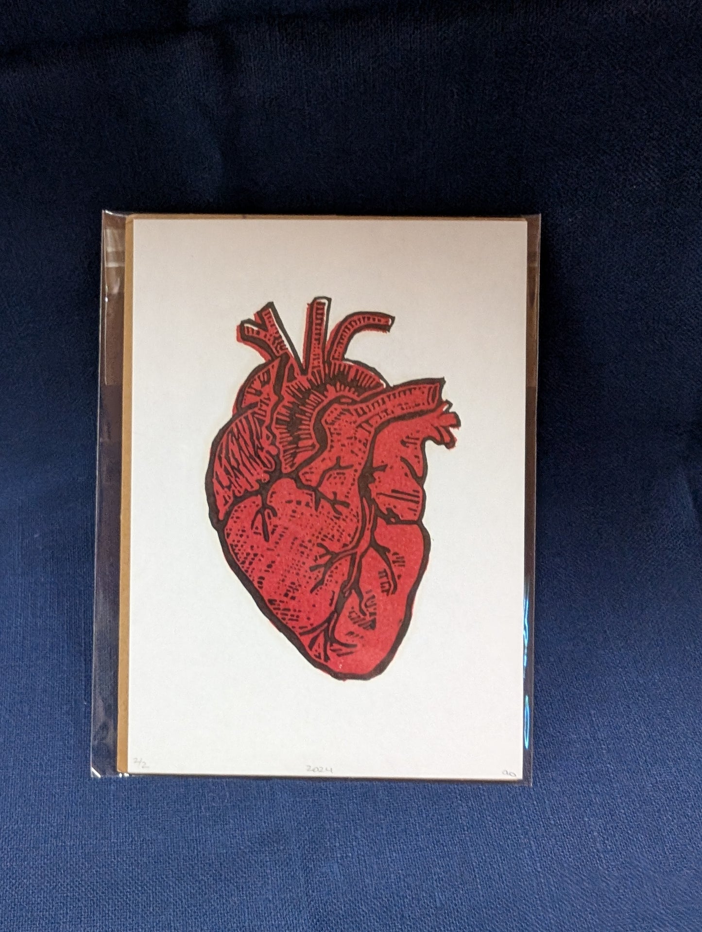 Heart Lino print