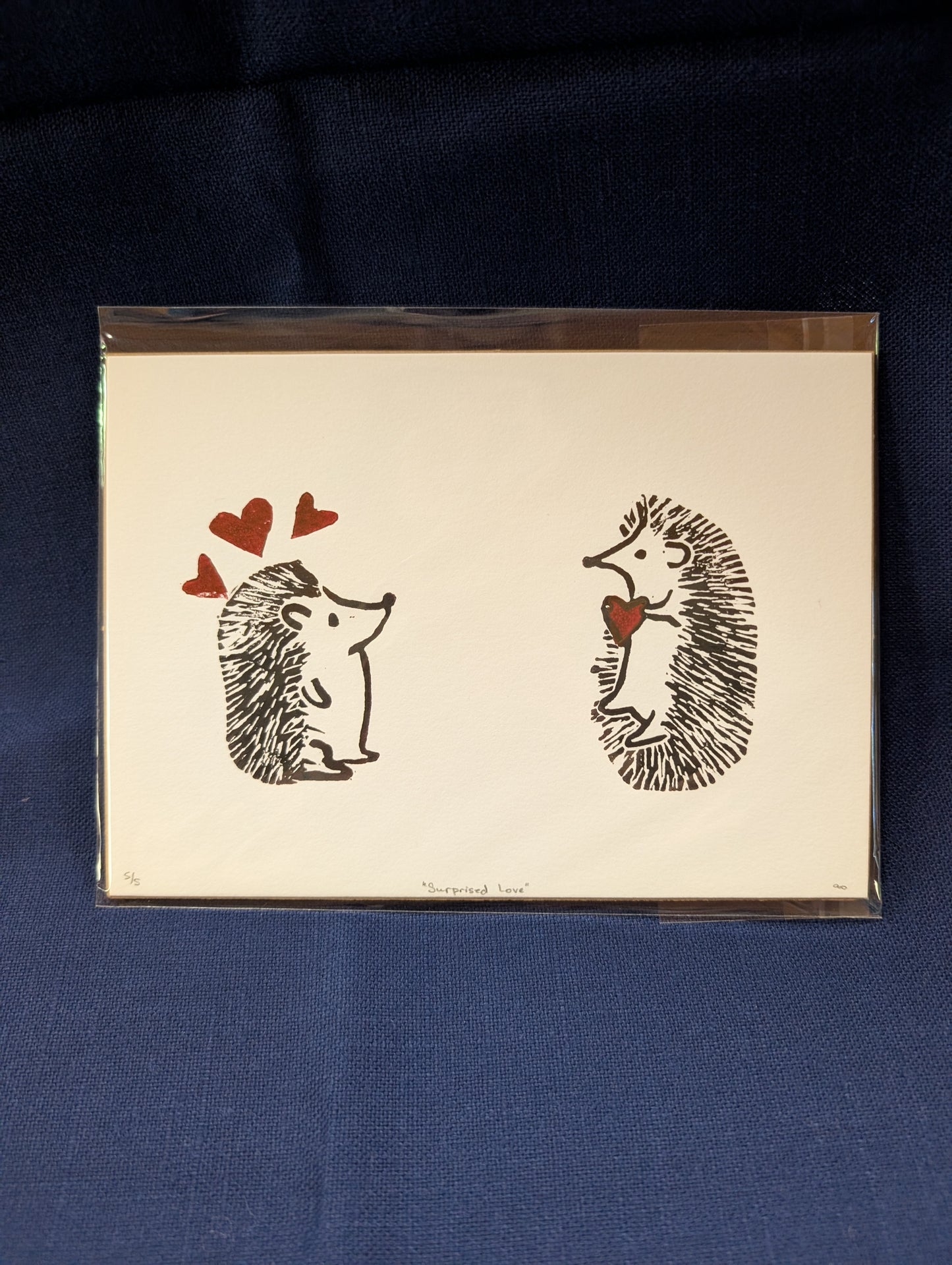 Hedgehogs Lino Print