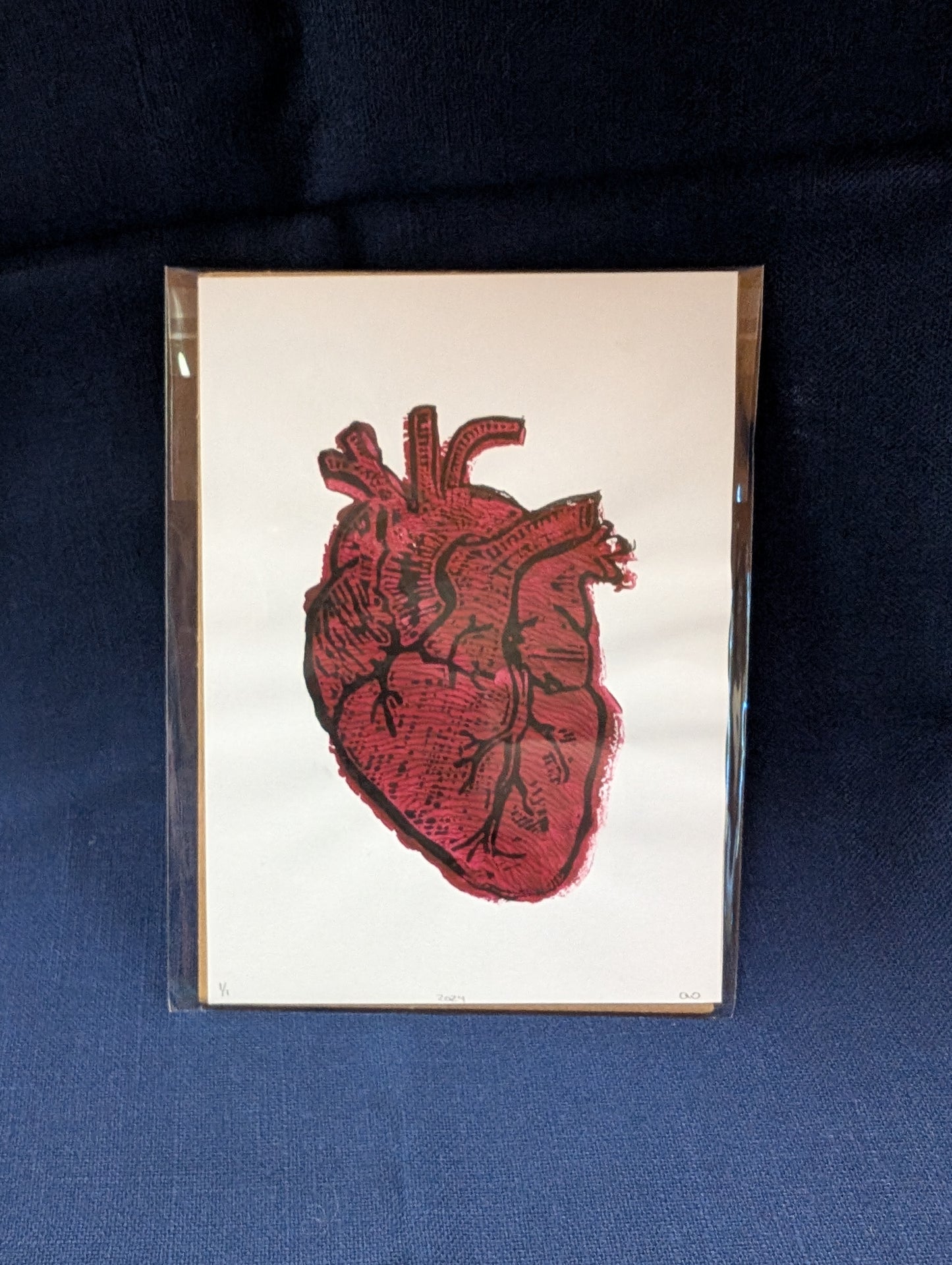 Heart Lino print