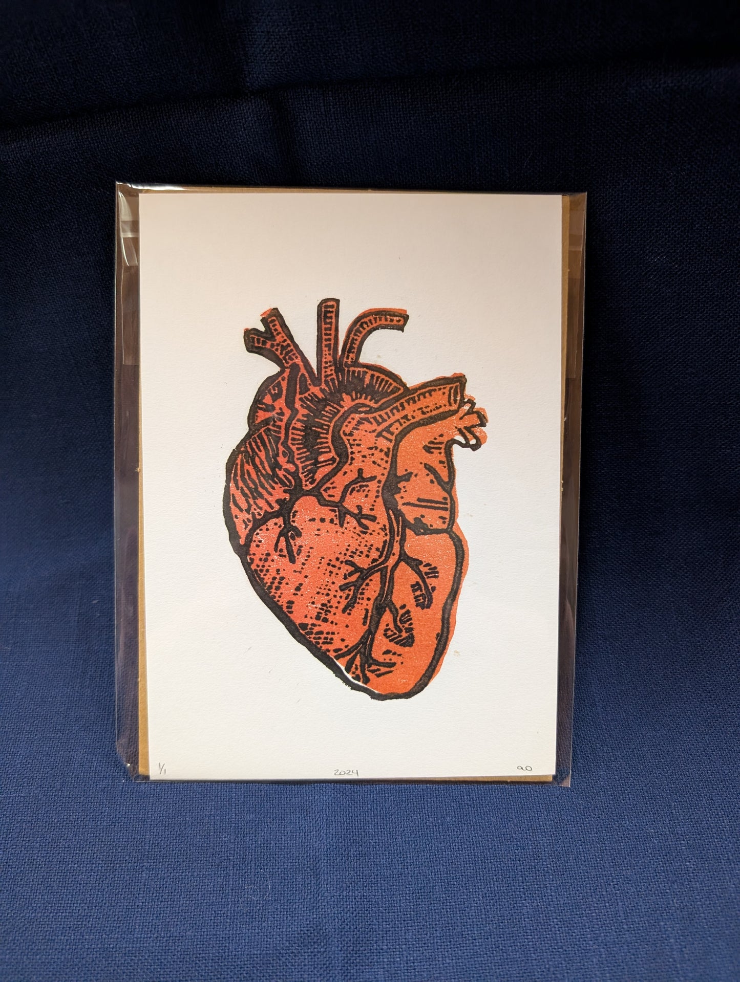 Heart Lino print