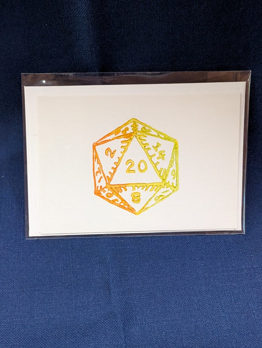 D20 lino print