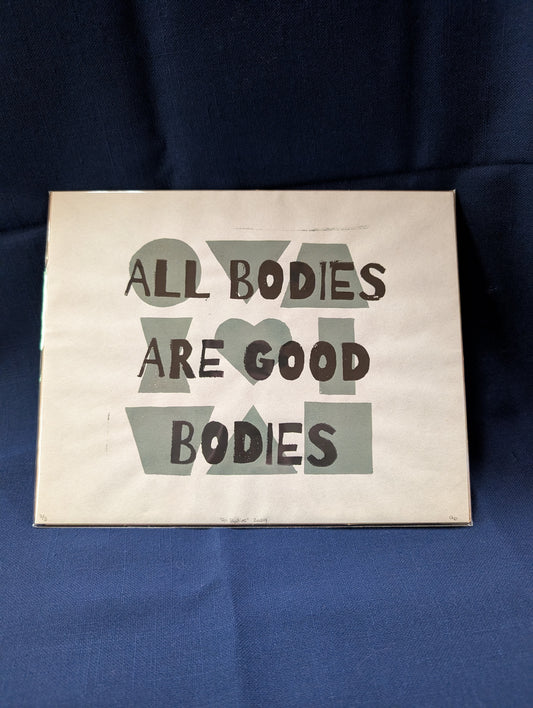 All Bodies 8" x 10" lino print