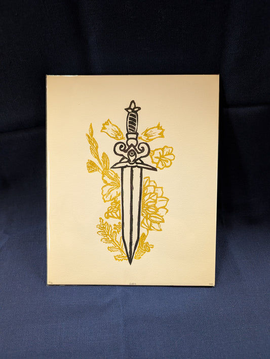 Stabby Daggers 8" x 10" lino print