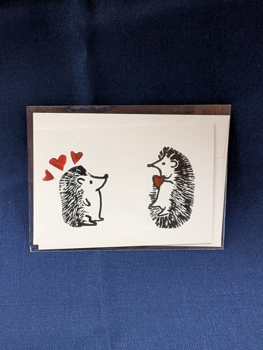 Hedgehogs Lino Print