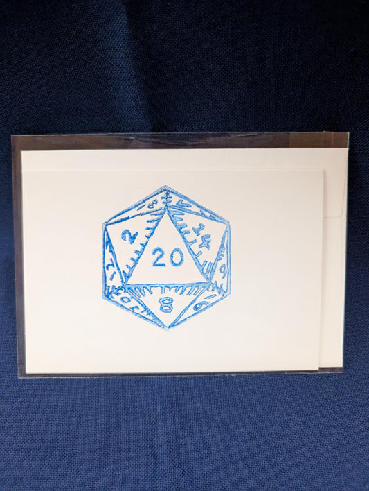 D20 lino print