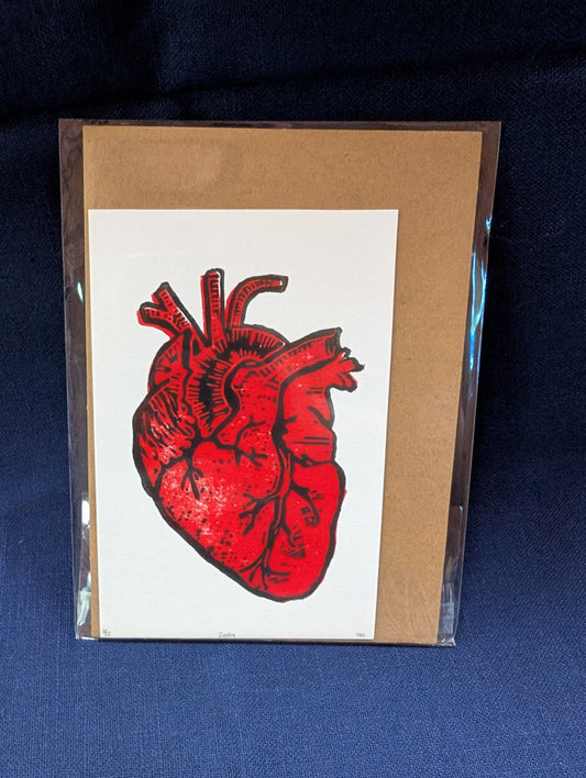 Heart Lino print