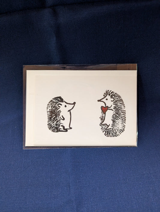 Hedgehogs Lino Print